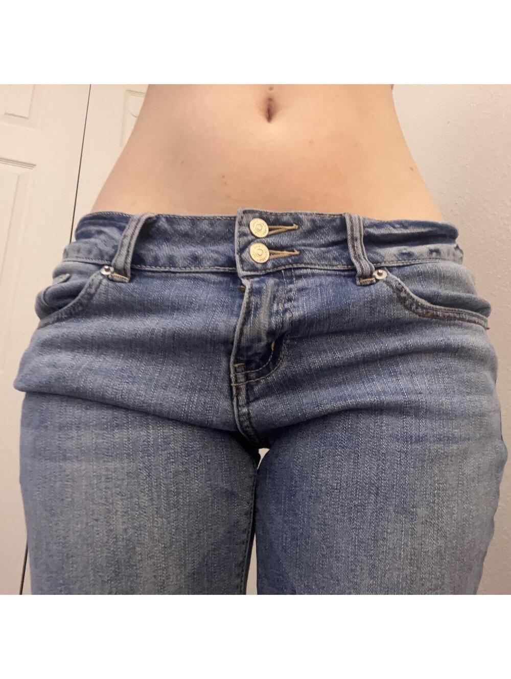 low rise flare jeans
